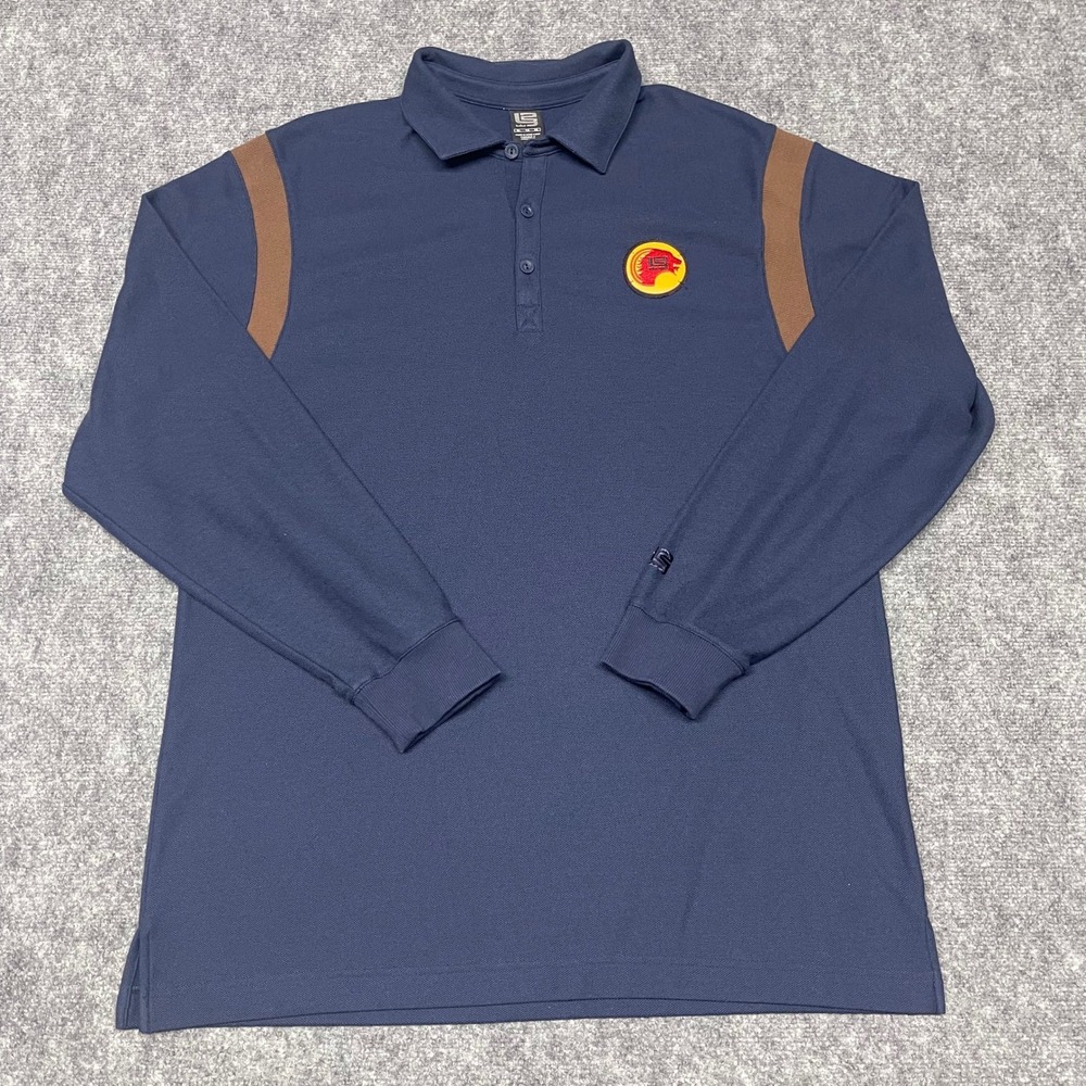 LeBron James L23‎ Polo Shirt Mens XL Blue Nike Long Sleeve Lion King Crest 2006